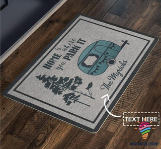Gift For Camper Home Is Where Custom Happy Camper Doormat LH Gift For Camping Lover Camping Doormat Gift For Family Memorial Gifts