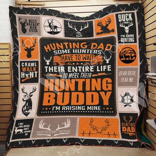 Gift For Hunting Lover Gift For Dad Hunting Dad Best Buckin Dad Ever Blanket Fleece Blanket Sherpa and Quilt Blanket LN