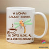 Gift For Dragonfly Lover A Woman Cannot Survive On Coffee Alone She Also Needs A Dragonfly Mug LN