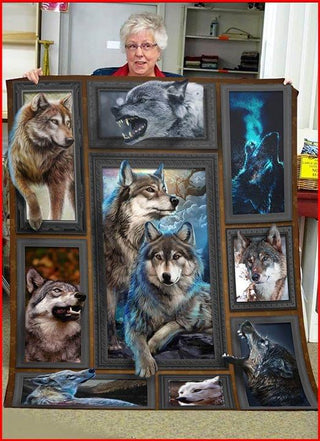 Gift For Wolf Lover Wolf Native American Pattern Quilt Blanket HG american wolf wolves in native american culture