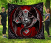 Skull Gift Gift For Dragon Lover Red Strong Dragon Skull Sherpa Blanket HG