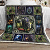 Gift For Hippie Black Cat Witch Sherpa Throw Blanket HG