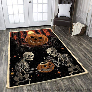 Skull Gift Skull Pumpkin Halloween Rug