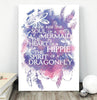 Gift For Dragonfly Lover Gift For Hippie Mermaid Hippie Dragonfly Girl Gift For Her Poster PA