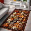 Cute Owl Pumpkin Halloween Rug