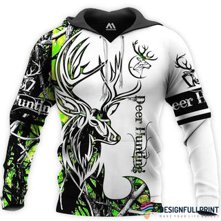 Gift For Hunting Lover Deer Hunting Green Black Camo Personalized US Unisex Size Hoodie CH