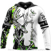 Gift For Hunting Lover Gifts For Hunters Green Neon Deer Hunting Unisex Hoodie LN