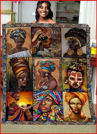 Black Pride Proud Beautiful Black Girl Quilt Blanket HG