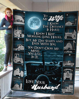 Tractor Farmer To Wife Blanket HG Gift For Farmer
