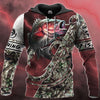 Fishing Gifts Bass Fishing Red Camo Hoodie LN