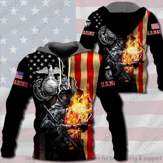 Skull Gift US Marine Skull Hoodie LN