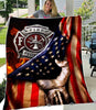 Proud Firefighter American Flag Blanket HG