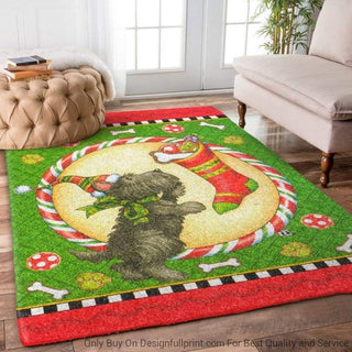 Dog With Xmas Sock Rug