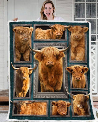 Highland Cow Blanket Beautiful Cow Lover Countryside Farm Baby Highland Cow Blanket HG Gift For Farmer