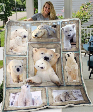 Polar Bear White Bear Blanket HG Gift For Xmas