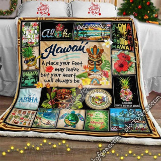 Love Hawaii Beach Sherpa Throw Blanket HG