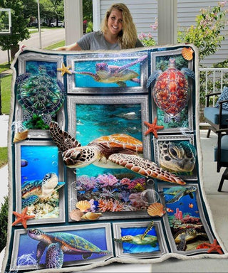 Gift For Turtle Lover Love Beautiful Turtle In Ocean Blanket HG Sea Turtle Blanket turtle baby blanket
