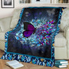 Gift For Butterfly Lover Butterfly Purple Stained Glass Church Blanket HG