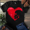 Skull Gift Skull In Red Heart Black TShirt CH