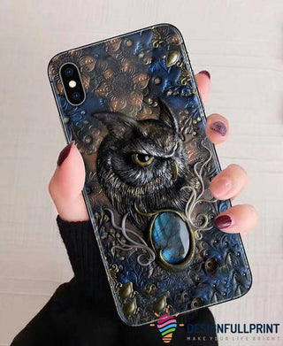 Owl Lover Jade Print Owl Phone Case HG