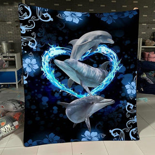 Gift For Army Cute Dophin Blanket HG