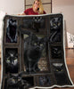 Black Cat Cute Sherpa Blanket and Quilt LN