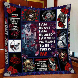 Skull Gift I Choose You Skull Couple Quilt Blanket HG