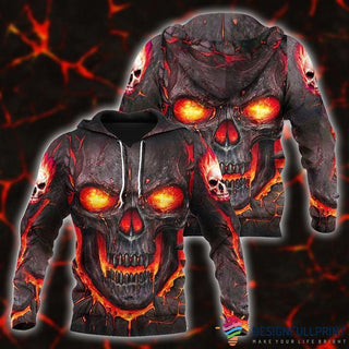 Skull Gift Skull Eyes On Fire Unisex Hoodie CH