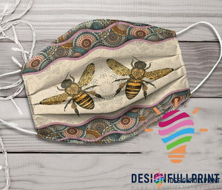 Bee Boho Pattern Cloth Mask Pack of 3 HG Cloth Mask