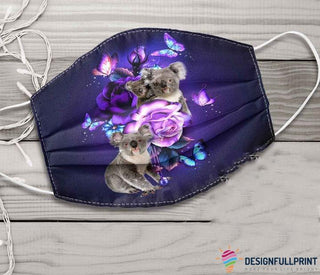 Koala Magical With Flowers Face Mask  Pack of 3 HG Cloth Mask