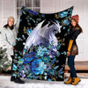 Gift For Dragon Lover Dragon Flower Blue Blanket Blanket HG