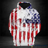 Skull Gift Skull Under US Flag Pattern Unisex Hoodie CH
