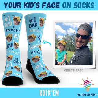Custom Personalized Kid s Face Crew Socks HG