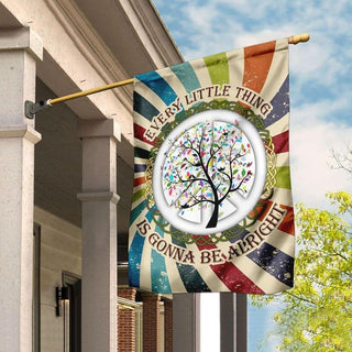 Gift For Hippie Retro Peace Flag Everything Is Gonna Be Alright Peace Hippie Symbol Imagine All the People US FLag LN