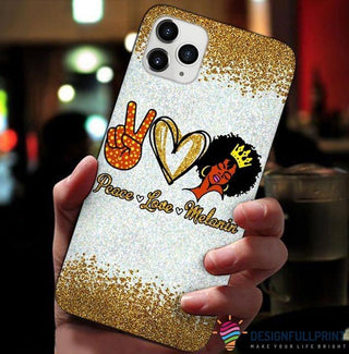 Black Pride Peace Love Melanin Print Phone Case LN