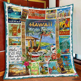 Hawaii That Place Forever In Your Heart Hawaii Throw Quilt Blanket HG