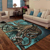 Love Octopus Blue Octopus Area Rug HG