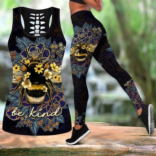 Be Kind Love Bee Honeycomb Tank Top and Legging Set HG