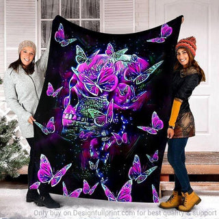 Skull Gift Gift For Butterfly Lover Skull Butterfly Blanket HG