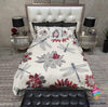 Gift For Dragonfly Lover Dragonfly With Flowers White And Red Bedding Set Red LN