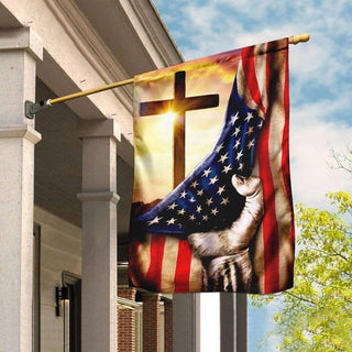 Sunshine God Flag Gold Cross God Flag One Nation Under God US FLag LN