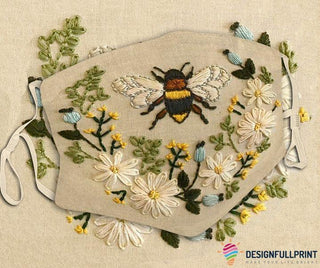 Bee And Flowers Face Cloth Mask Pack of 3 HG Cloth Mask