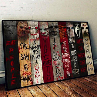 Scary Movie Characters Scariest Horror Characters Landscape Poster HG