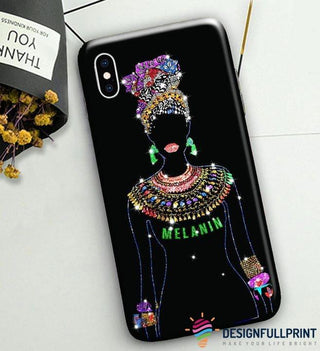 Black Pride Melanin Power Diamond Print Phone Case LN