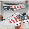 German shepherd  American Flag Low Top Shoes
