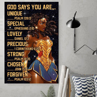 God Says You Are A Unique Special Woman Gift For Her Poster PA