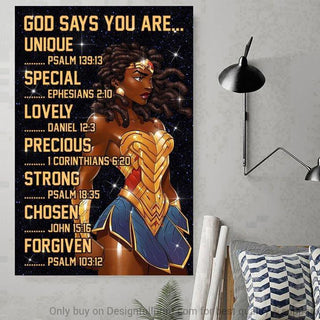 God Says You Are A Unique Special Woman Gift For Her Poster PA