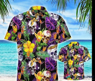 Skull Gift Skull Hawaiian Button Shirt
