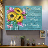 Gift For Butterfly Lover Faith Love Hope And Family Make Life Worth Living Sunflowers Jar Butterflies Horizontal Poster PA