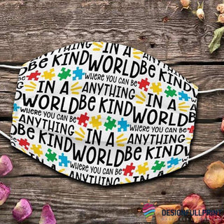 Gift For Teacher In A World Where You Can Be Anything Be Kind Teacher Puzzle Face Mask 3 Pack HG Cloth Mask